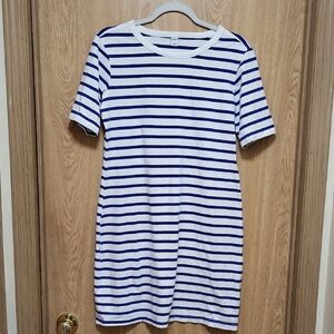 Striped Blue and White T-Shirt Dress, Old  Navy, Size L
